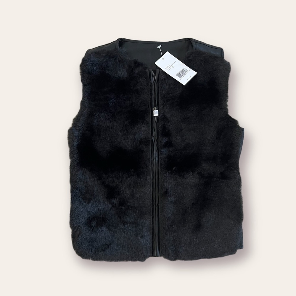 🖤 NWT🖤 VINCE Girl’s Fur Leather Vest